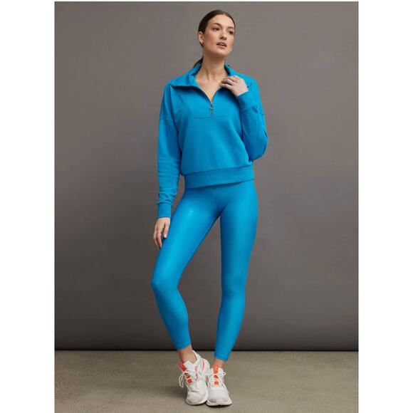 (S) NWT $128 CARBON38 FRENCH TERRY HALF ZIP HAWAIIAN SURF BLUE - Picture 1 of 8